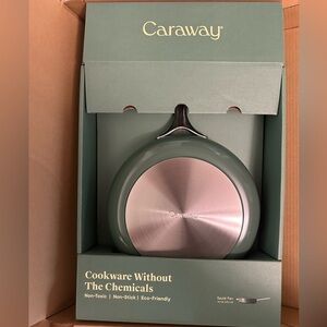 Caraway 4.5 qt Sauté Pan with lid in Sage - non-toxic ceramic nonstick NIB